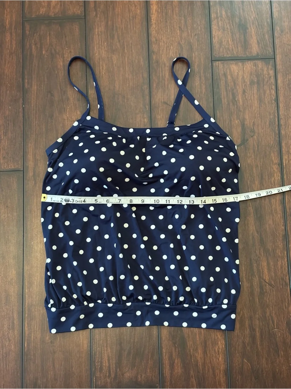 Lands' End Women’s Chlorine Resistant Blouson Tankini Swimsuit Top - Size 14